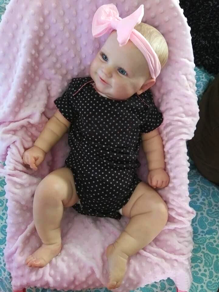19 pouces déjà fini Reborn bébé poupée Maddie sourire fille à la main 3D peau veines visibles Art Collection poupée jouet Figure cadeau