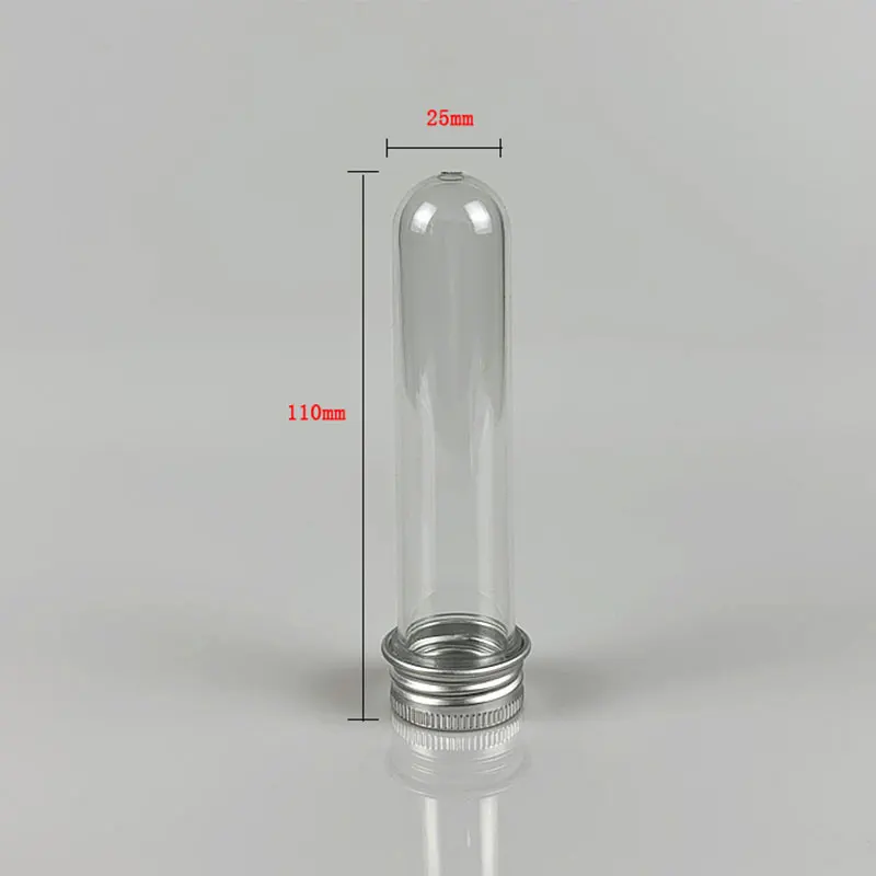 20 Pz Lab 30 ml PET Provetta Bottiglia Trasparente Cilindrica Bottiglia Riutilizzabile In Plastica Per Maschera Caramelle Linea Dati 25*110mm