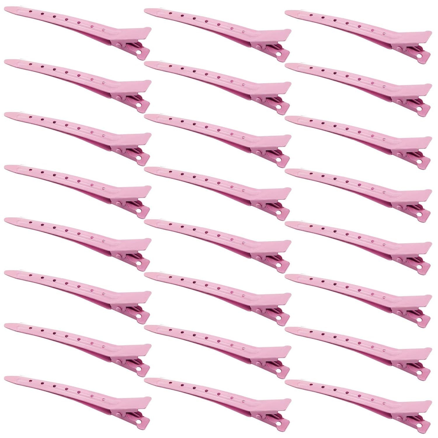 20 Pcs Duck Bill Clips,Rustproof Metal Alligator Curl Clips with Holes for Hair Styling, Hair Coloring, wig tool