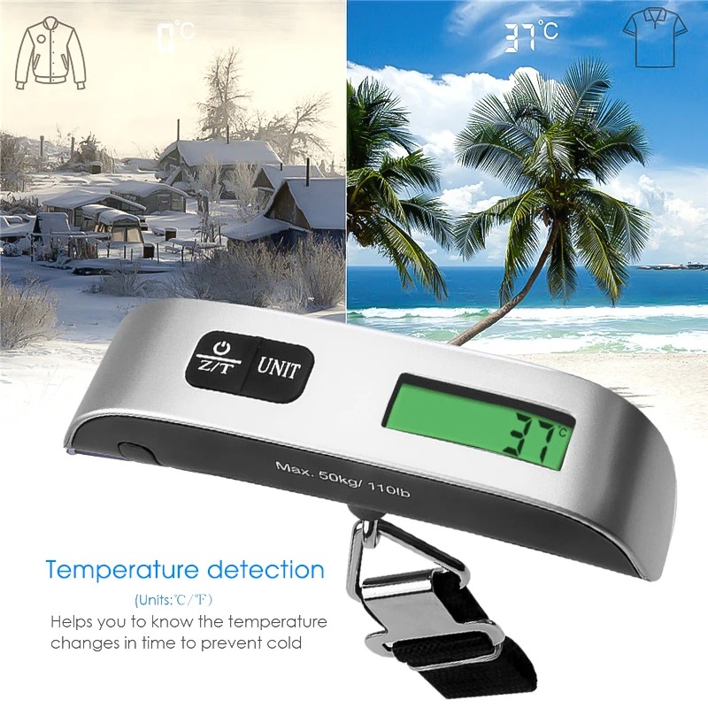 50kg 10g Digital Scale Electronic Balance Kitchen Luggage Hanging Scale Weight Suitcase Travel Scale Baggage Bag Weight Tool