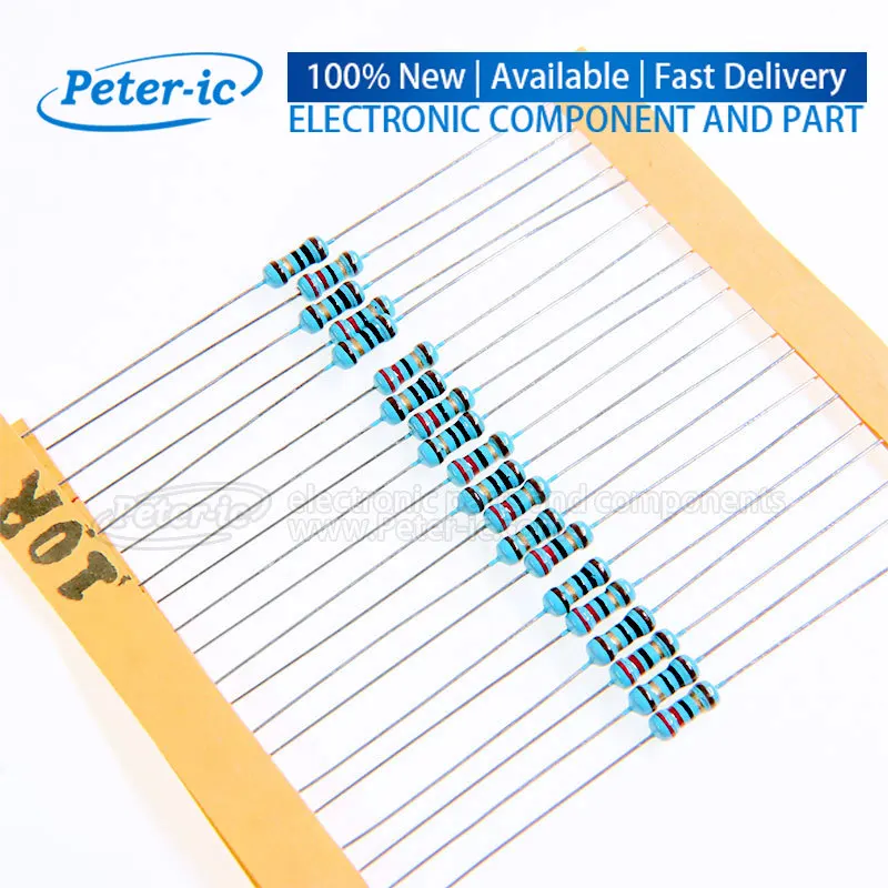 (100 peças) 1/4w 0r-1m ohm 1% resistor com chumbo de filme de metal 0.25w 0 2.2 10 100 150 220 270 330 470 1k 2.2k 4.7k 10k 47k 100k 470k 1m