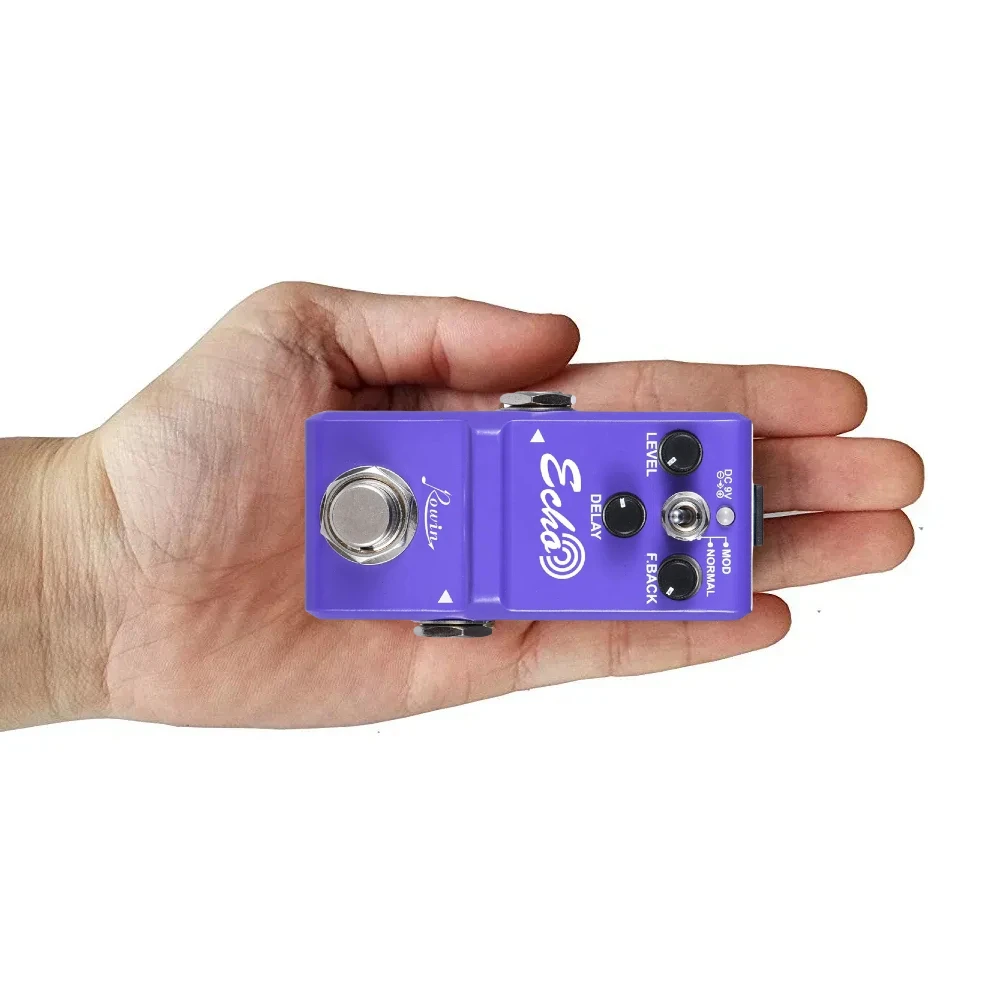 Rowin NANO Super Mini กีตาร์ Delay Echo Analog Bass Delay Effector สําหรับกีตาร์เบสอุปกรณ์เสริมสีม่วง