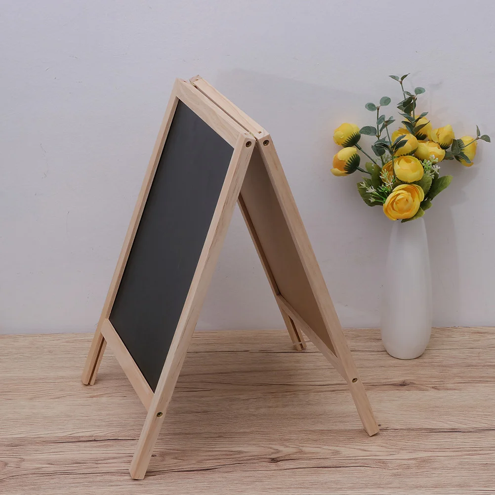Double Size Mini Chalkboards With Stand Wood Frame Blackboard Signs Message Board Easel Display Advertising For Bar Counter