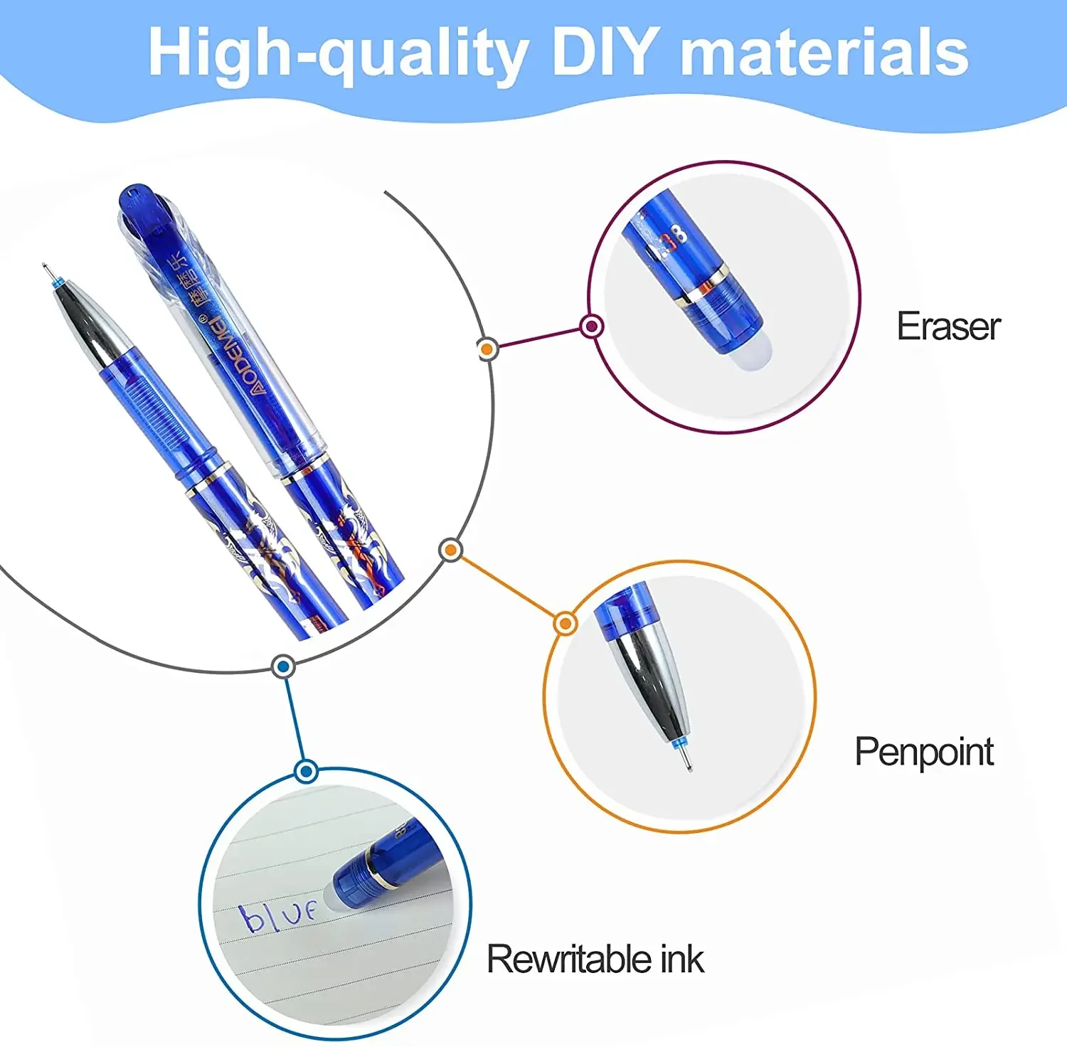 Văn Phòng Bút Gel Cho Trường Kinh Doanh Đồ Tiếp Tế Xong Xóa Được Gel Bộ Bút 0.5Mm Đầu Kim Gel Bút Mực Nạp Lại Thanh viết Xong Xóa Được