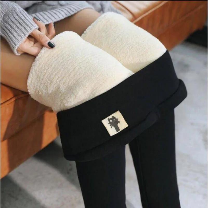 Herbst Winter Fleece Leggings Hosen Mode Frauen Verdicken Frauen Lamm Kaschmir Jogger Warme Legging Hohe Taille Strumpfhosen Outwear