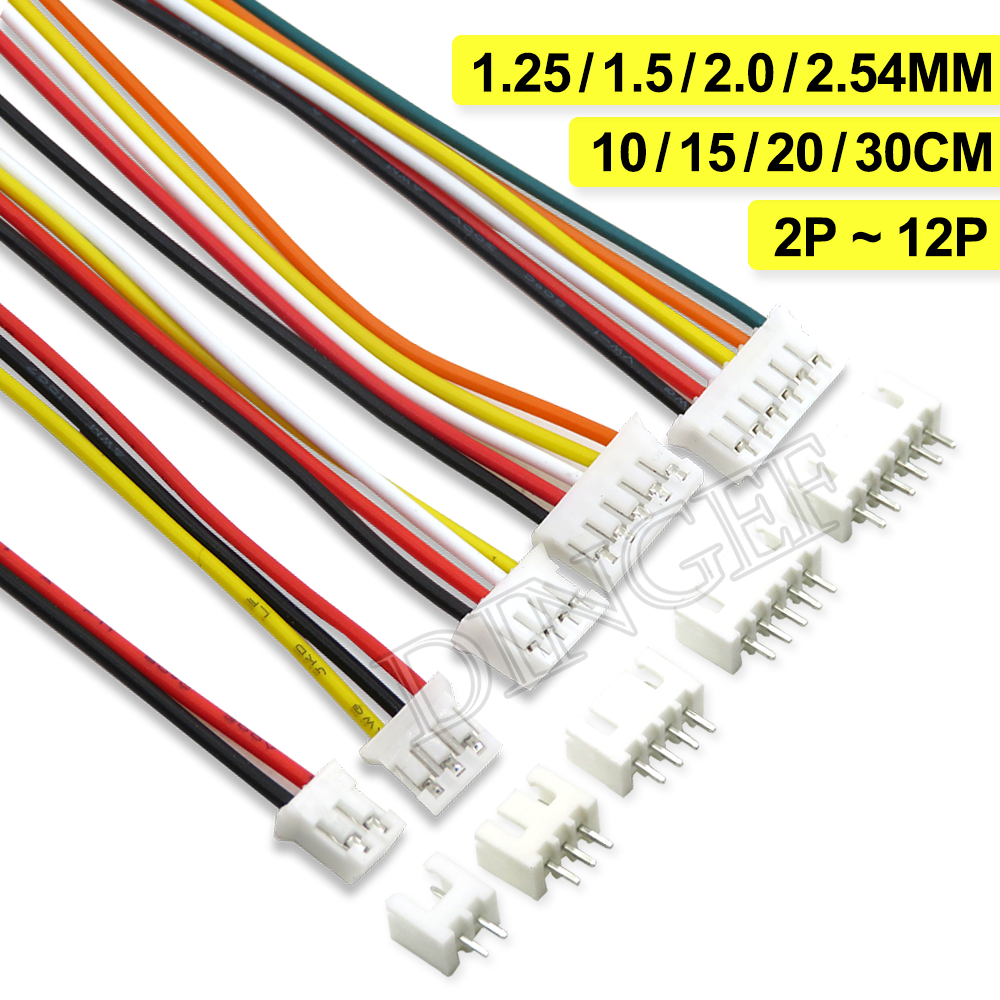 5 комплектов JST XH2.54 XH ZH PH 1,25 мм 1,5 мм 2,0 мм 2,54 мм Разъем для проводов 2 3 4 5 6 7 8 9 10 12 PIN штекер и гнездо