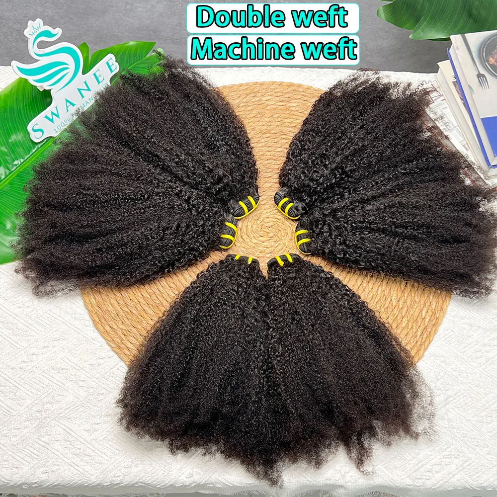 4c afro kinky encaracolado 100% pacotes de cabelo humano 10-30 Polegada encaracolado tecer extensões virgens não processadas para preto feminino cor natural
