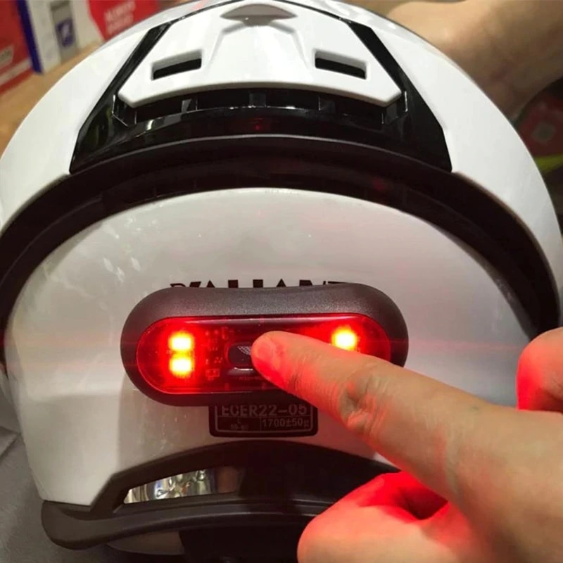 Lumière LED étanche pour casque de moto, feu arrière de vélo, signal de sécurité, iode