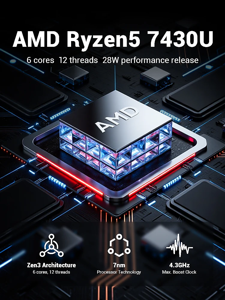 파이어뱃 AS1 노트북 AMD 라이젠5 7430u CPU 15.6인치 16GB 램 512GB SSD 경량 비즈니스 컴퓨터 윈도우 노트북 BT5.2 WiFi6