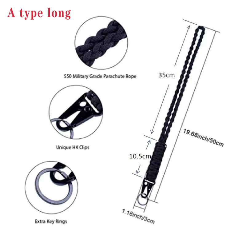 Cordón de cuerda de Paracord táctico para acampar al aire libre, hebilla de llavero, cuchillo EDC de supervivencia, gancho de sujeción, hebilla de cinturón para mochila