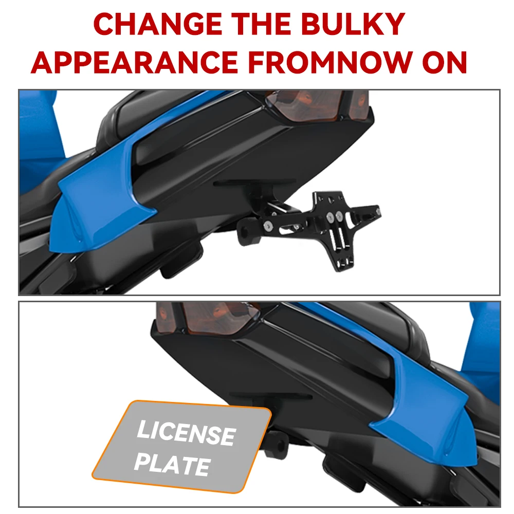 Suporte da placa da motocicleta com luzes de sinalização, Suporte da placa, Yamaha MT07, Kawasaki Z800, Honda, BMW