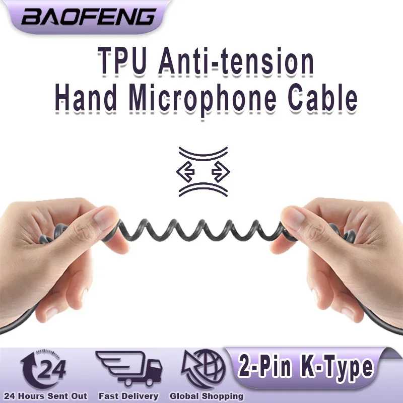 Baofeng-UV-18 Pro Max Speaker Mic, UV-5RH, PTT duplo, fone de ouvido impermeável, tangente para Quansheng UV-K5, UV-K6 Walkie Talkie