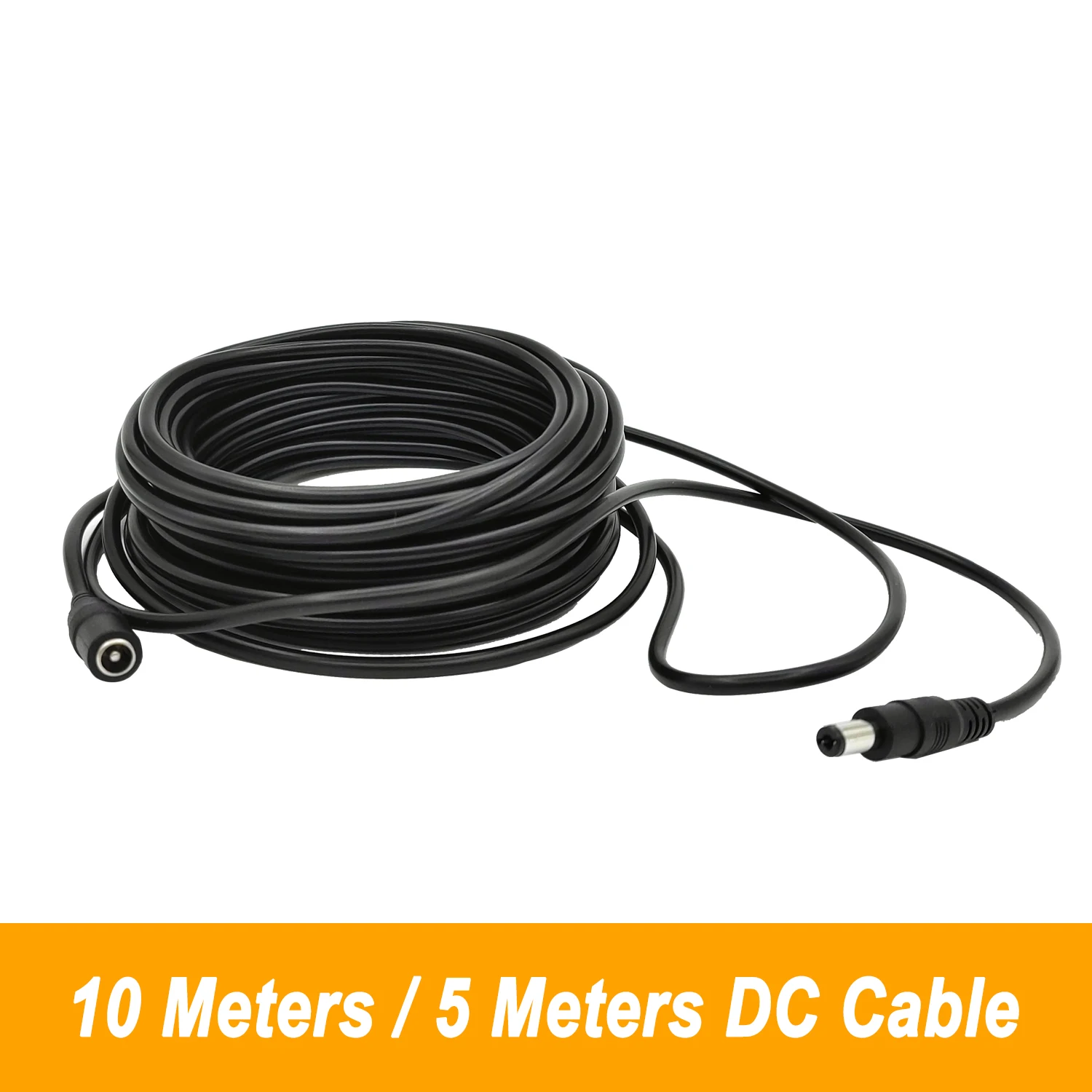 Przedłużacz kabla zasilającego 5M 10M DC12V 5,5 mm * 2,1 mm Złącze męskie do żeńskiego do lampy LED Kamera bezpieczeństwa CCTV Czarny kabel zasilający