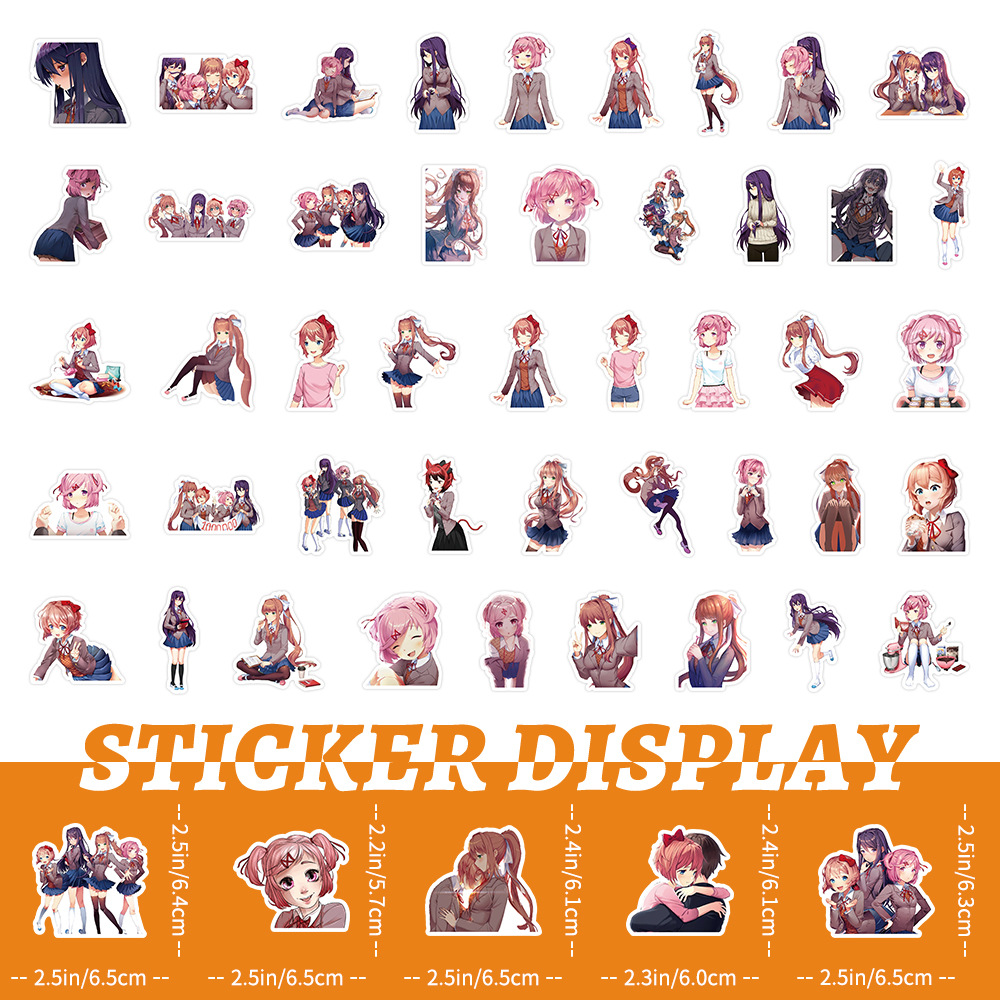 53pcs Game New Doki Literary Club Natsuki Two-dimensional Decoration Sticker Hand