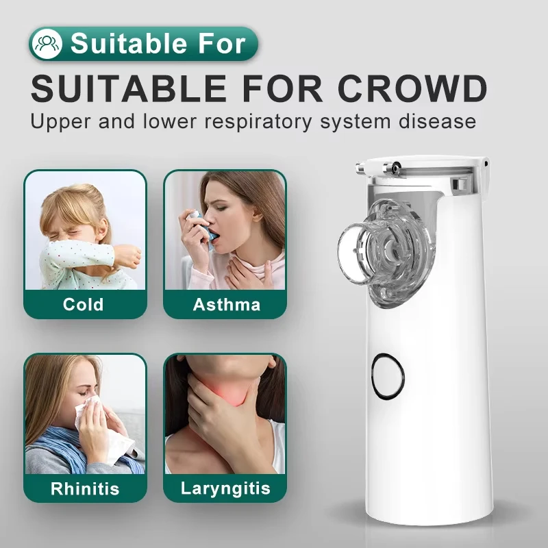 Nebulizador portátil de mano para niños, inhalador silencioso, atomizador de Aerosol para el cuidado de la salud, equipo médico