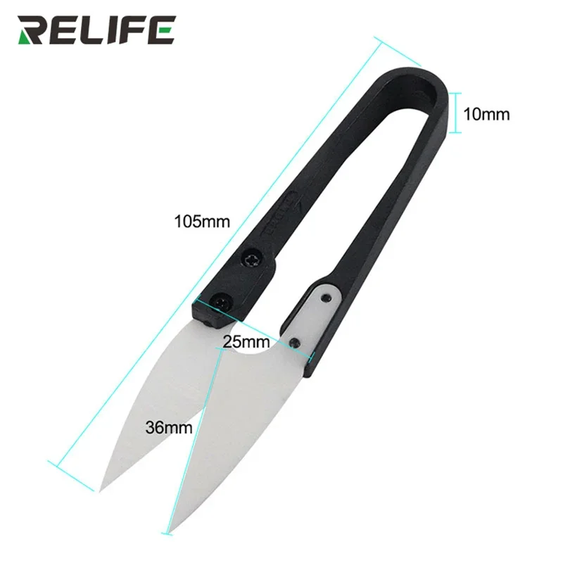 RELIFE RL-102 Ceramic Insulated U-Scissors High Hardness Special Scissors for Battery Repair Scissors Cut Battery Cabl Tool