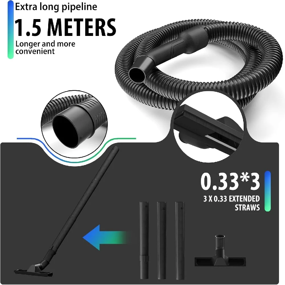 3-IN-1-Staubsauger, 2000 W, 15 lt, beutellos, mit HEPA-Filter, PowerTools Nass-Trockensauger mit Blasfunktion für Garage, Werkstatt, Zuhause