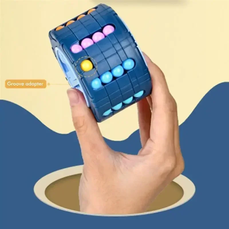 3D シリンダーキューブおもちゃマジカルビーンジャイロ回転スライドパズルゲームストレスを軽減子供教育モンテッソーリ幼児おもちゃギフト
