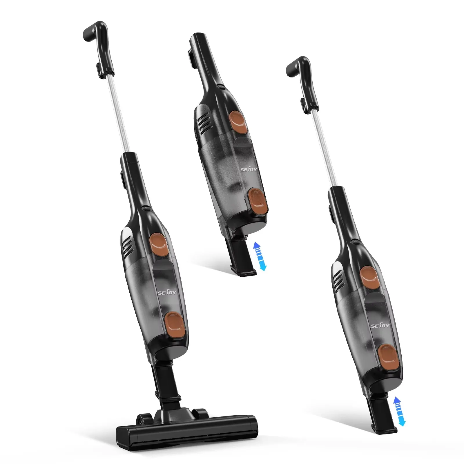 110/220 V Stabstaubsauger mit HEPA-Filtern, 15 kPa, 600 W, 2-in-1, leichter kabelgebundener Staubsauger mit Handstabsauger für Zuhause, Auto