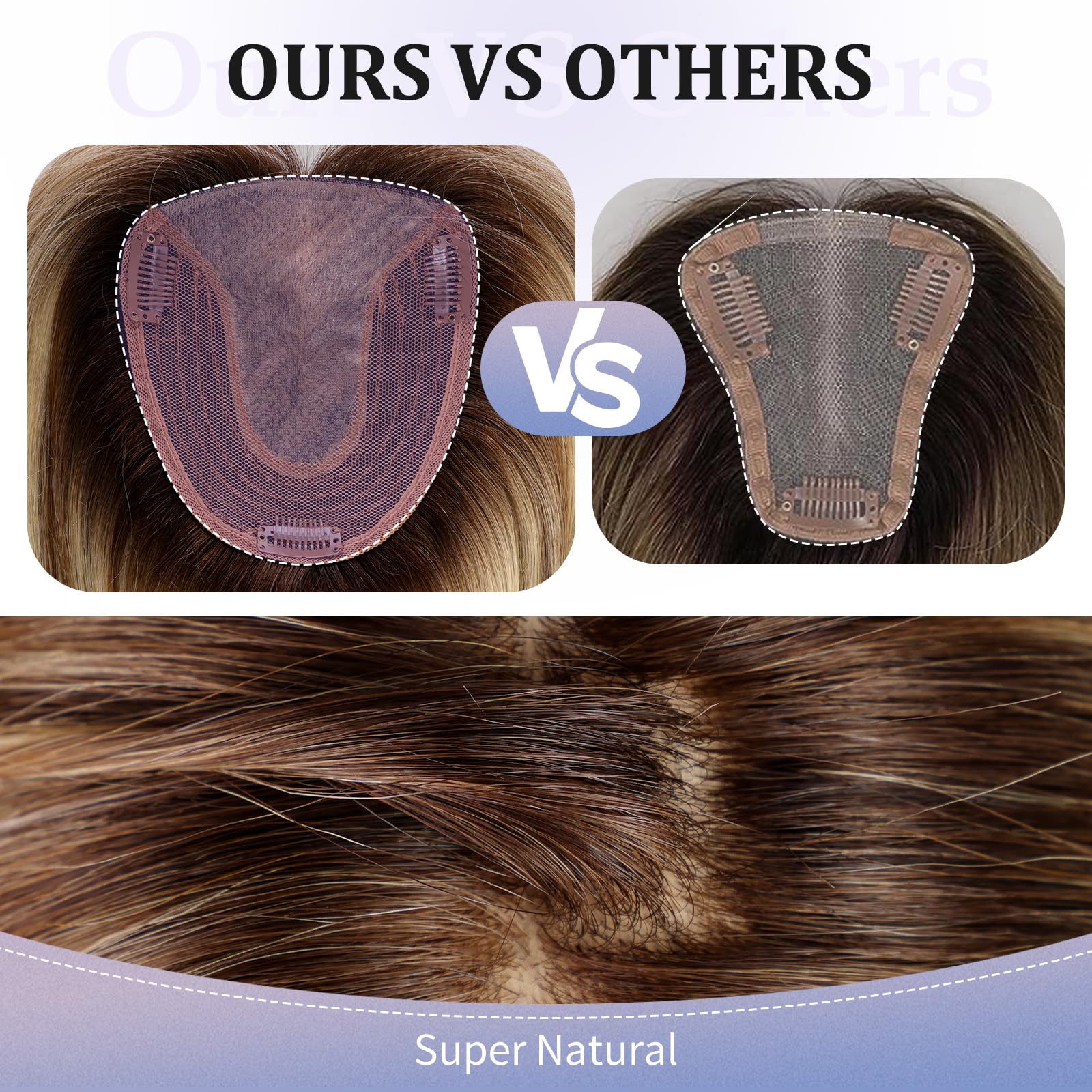 100% remy cabelo humano toppers destaque marrom misturado extensão do cabelo para as mulheres 12 polegadas em linha reta remy cabelo humano topper