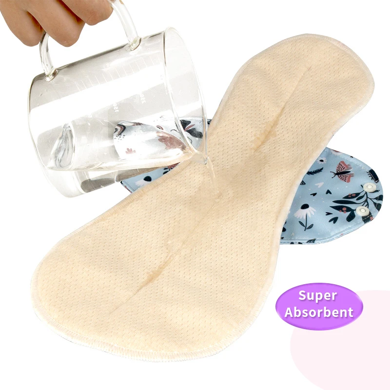 BIAI-toallitas sanitarias antibacterianas para mujer, toallas menstruales lavables, reutilizables, transpirables, 6 piezas