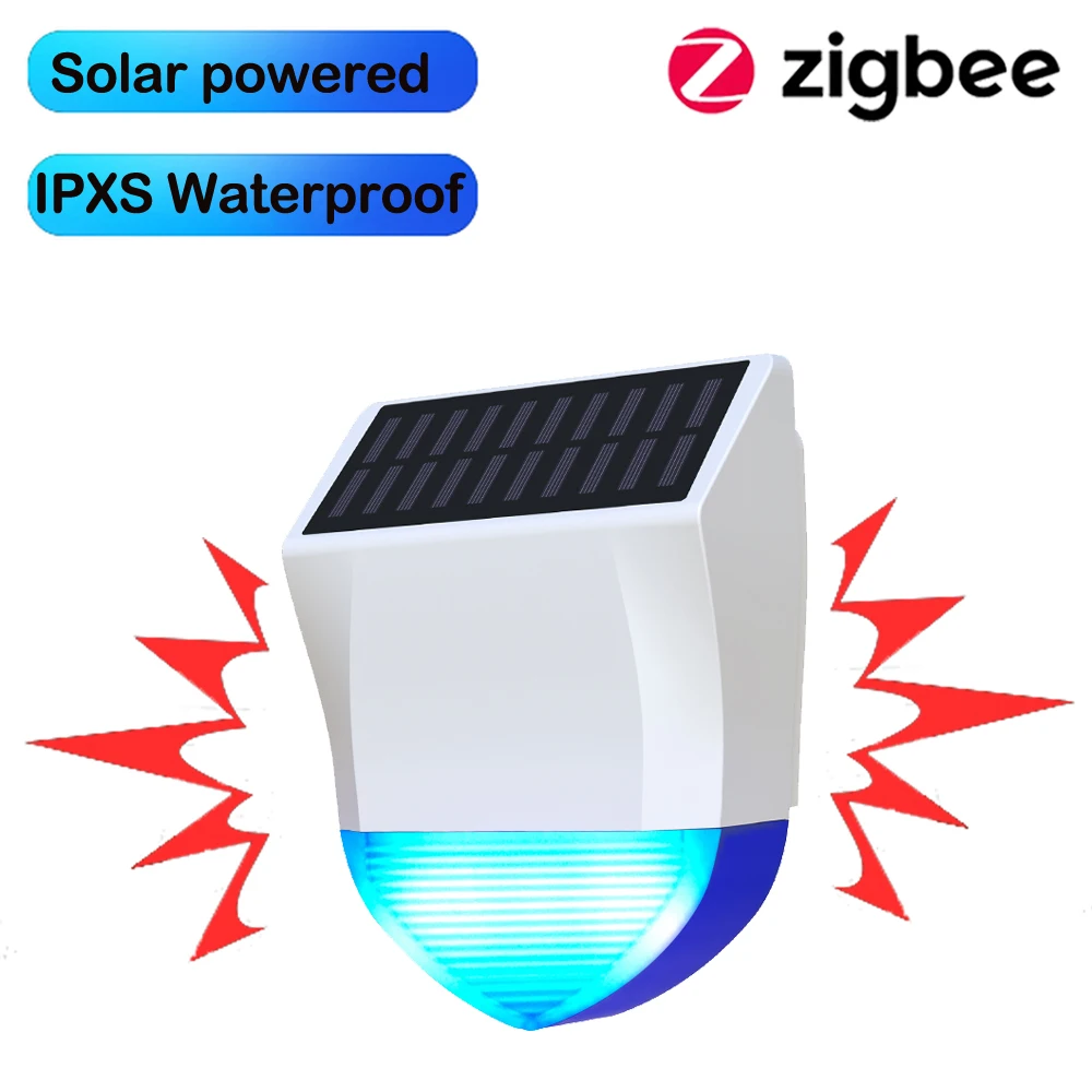 Tuya Smart Zigbee/Wifi Sirene Alarm Wasserdicht Outdoor Mit Solar Und USB Netzteil Optionale 95dB Fernbedienung