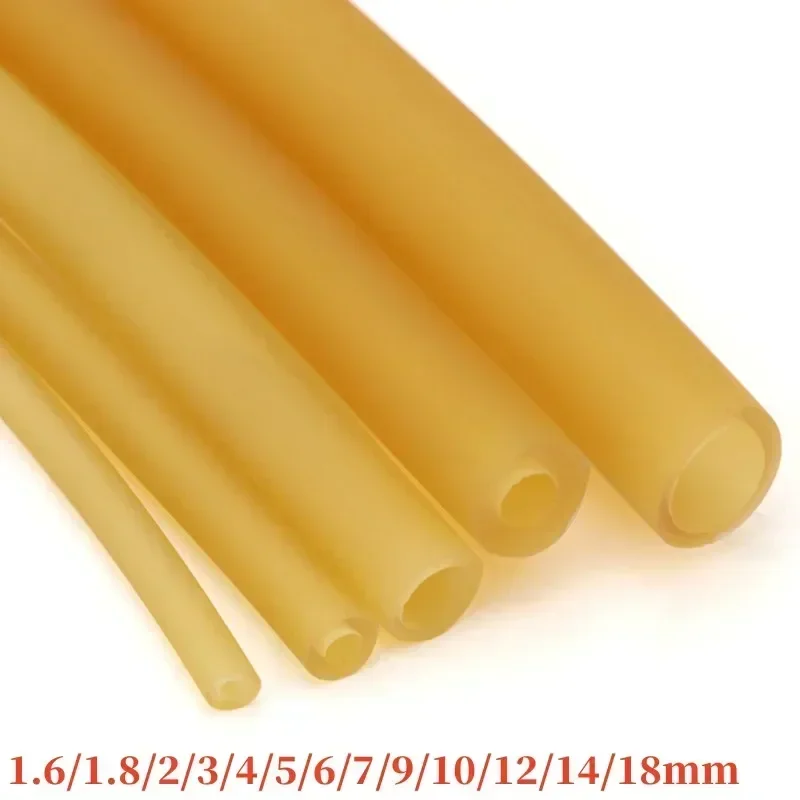 1/10/30M น้ํายางธรรมชาติท่อ ID 1.6 ~ 9 มม.Beige ยืดหยุ่นผ่าตัดทางการแพทย์หลอดยางสีเหลือง Slingshot Catapult