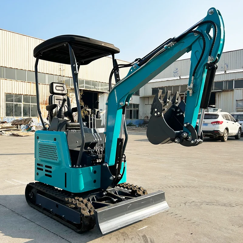 Venta directa de fábrica de excavadora de orugas de jardín pequeña para el hogar de 1 tonelada personalizada con mini excavadora oscilante lateral de cabina
