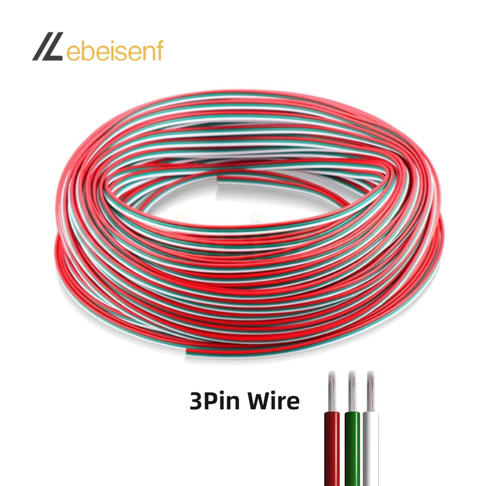 Cable de extensión electrónico de 5/10 metros, 22 AWG, 2 pines, 3 pines, 4 pines, 5 pines, 6 pines, línea de Color para tira de luces LED 5050 3528 RGBW RGB CCT
