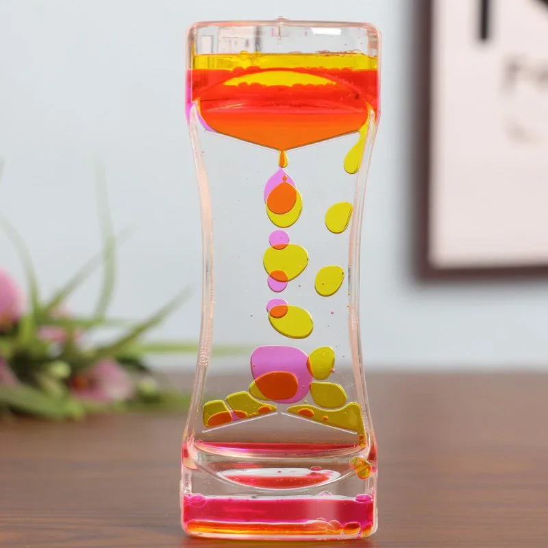 1PC Flüssigkeit Motion Bubbler Sanduhren Timer Bewegung Sensorischen Spielzeug für Kinder Erwachsene Stress Relief Requisiten Home Office Desktop Decor