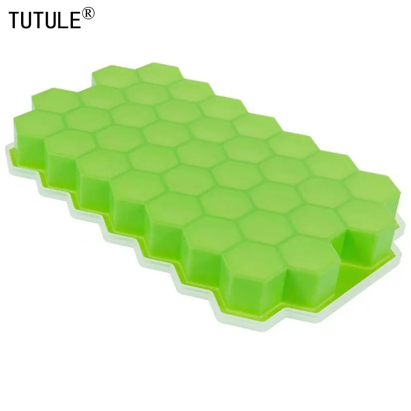 37 Compartment Honeycomb Ice Compartment Molds Jelly Ice Cube Tray with Lid Honeycomb Ice Cube Ice Box Moulds
