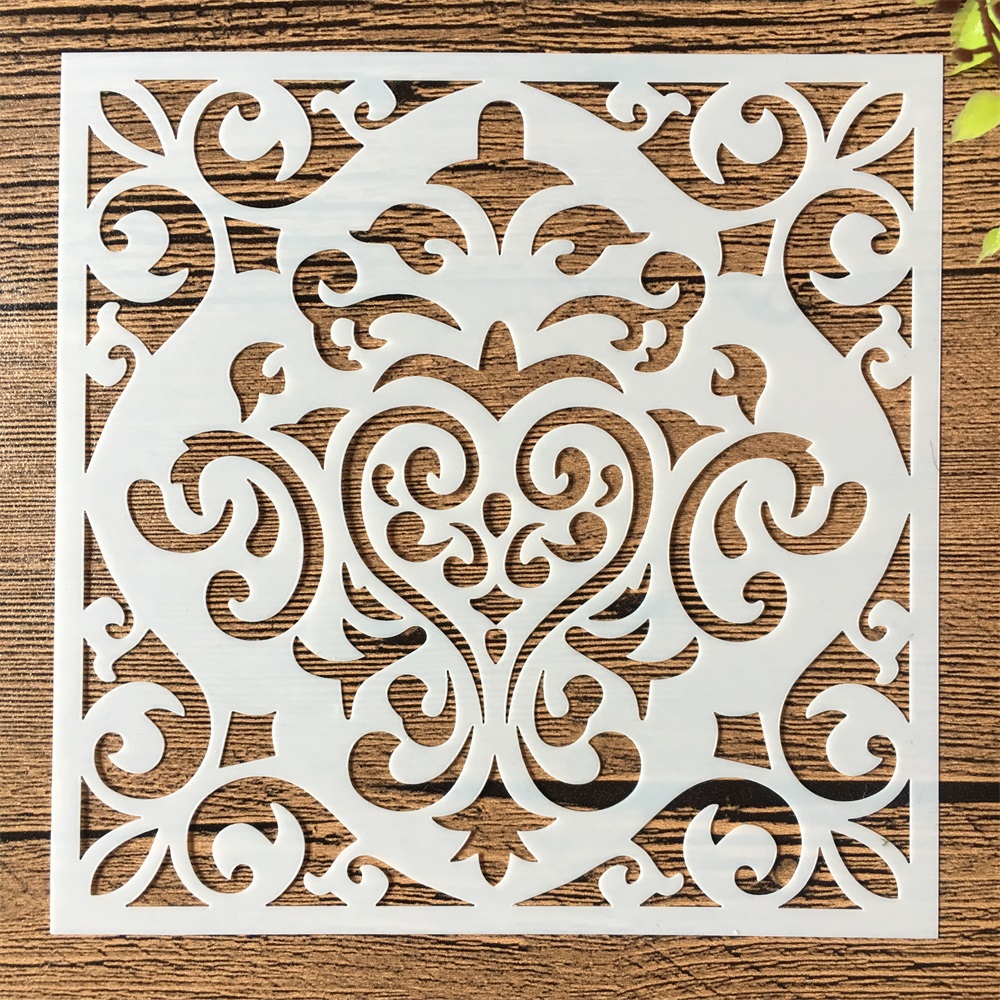 16 Cái/lốc 15*15Cm Mạn Đà La Cửa Sổ Hoa Tự Làm Lớp Dựng Stencils Tranh Sổ Lưu Tô Màu Nổi Album Trang Trí Bản Mẫu