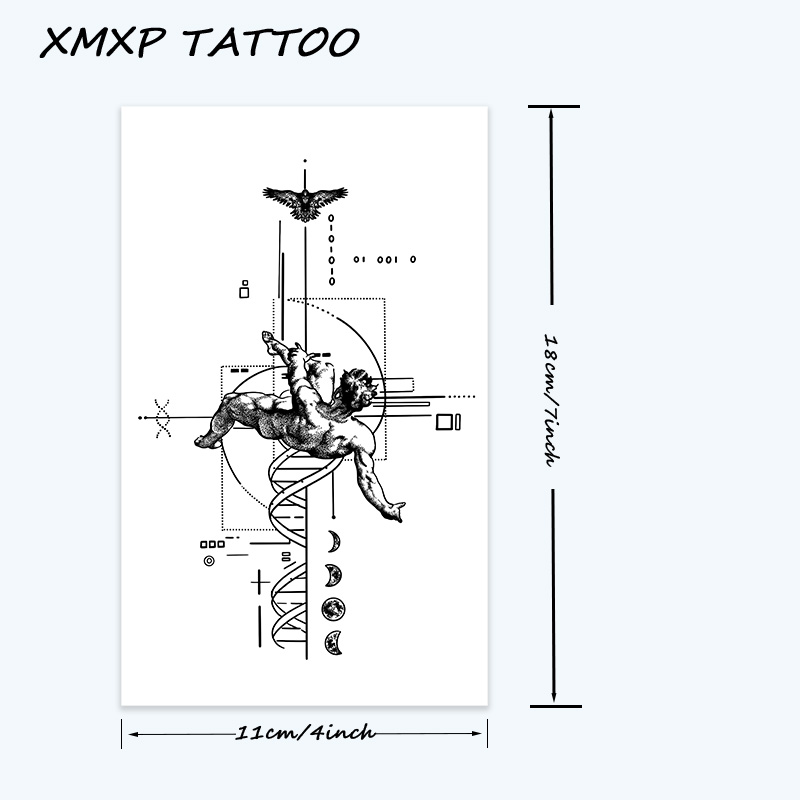 Fallen Angel 一時的なタトゥーステッカー、防水タトゥー、15 日間持続するフェイクタトゥー、半永久的なタトゥー Fallen Angel