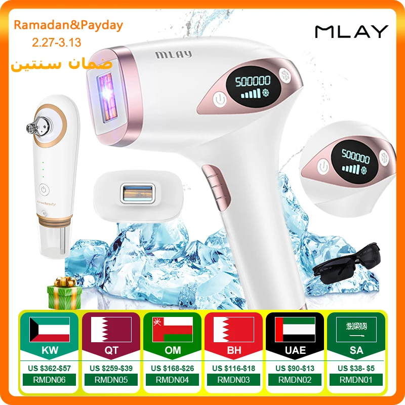 Mlay Laser T4 Lông Thiết Bị Loại Bỏ Triệt Lông Đá Lạnh IPL Tẩy Nhổ Nhấp Nháy 500000 Mlay Triệt Lông IPL không Đau