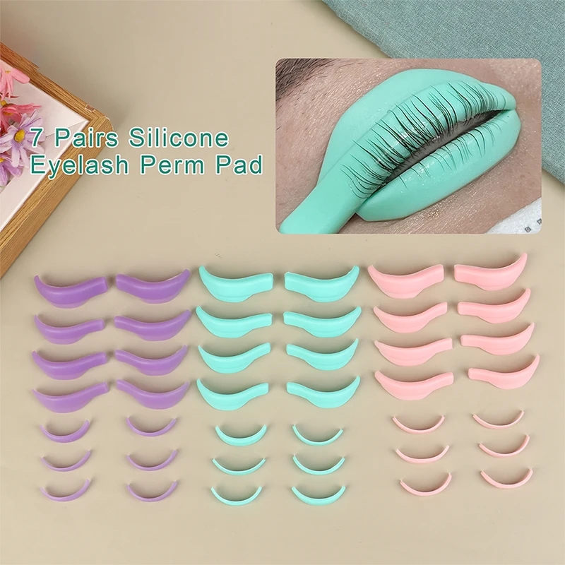 Wholesale  Eyelash Perming Pads 7Pairs Silicone Eyelashes Perming Curler Reusable Lash Lift Shield Pads Eyelash Lifting Tools