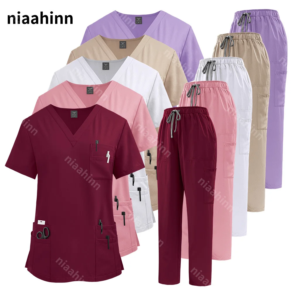 Medizinische Pflege Kleidung Handwaschen Uniform Krankenschwester Anzug Kurzarm Hand Bürsten Haustier Zahnarzt Krankenschwester Arbeit Kleidung Männer Krankenschwester Uniform
