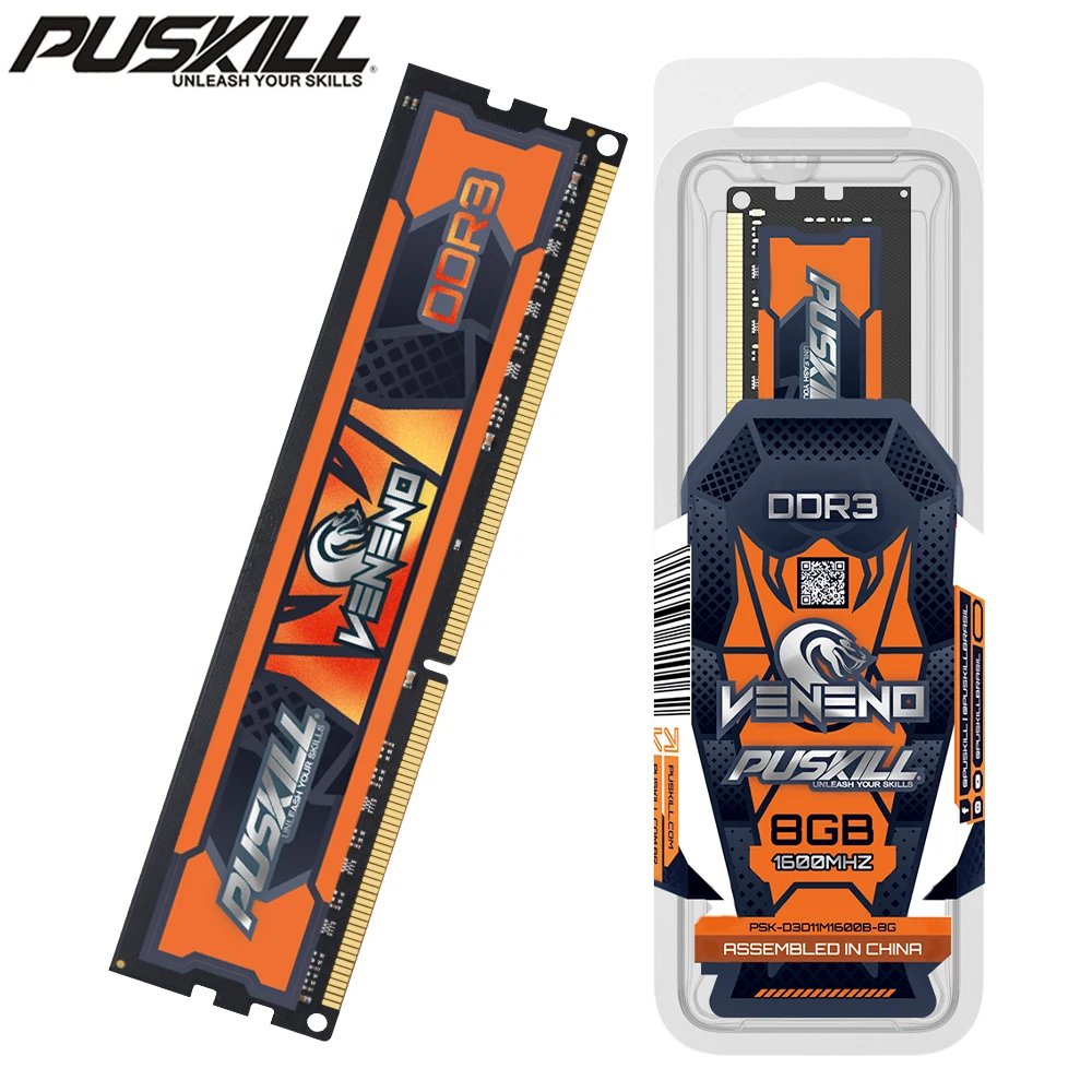Puskill Veneno Ddr3 Memoria Ram 8Gb 4Gb 1600Mhz 1333Mhz 1.5V 240-Pin Desktop Udimm Dimm Geheugen