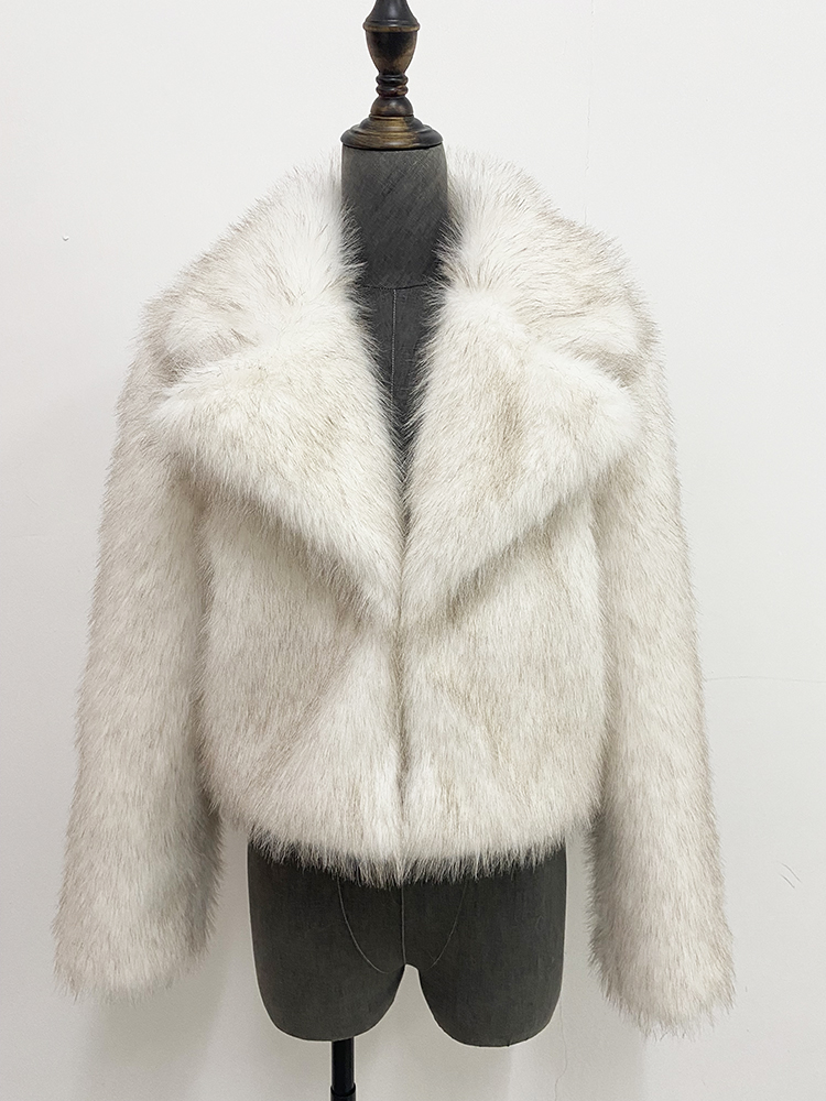 Zadorin-女性のフェイクフォックスファーコート,豪華なグラデーションのショートジャケット,デザイナーの服,冬,2024