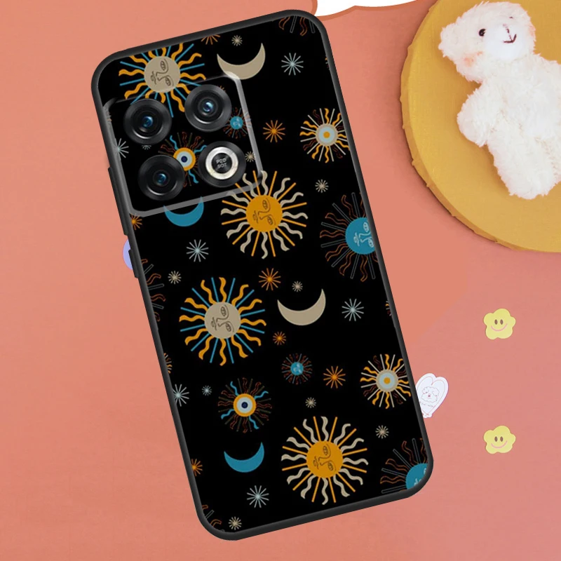 Casing bintang matahari dan bulan untuk OnePlus 12 11 9 10 Pro 9RT 10T 10R 12R OnePlus Nord CE 4 CE 2 3 Lite N10 N20 penutup