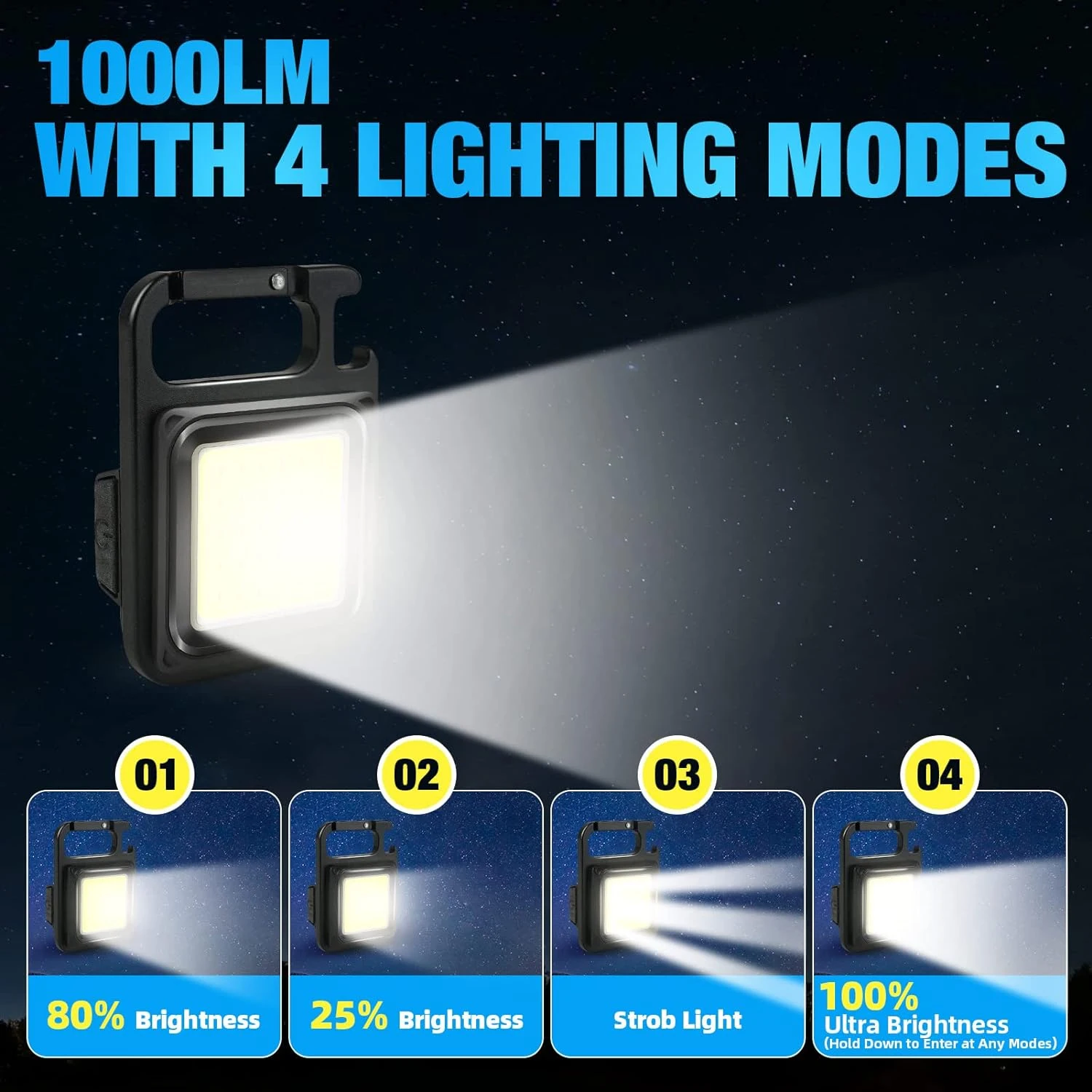 1/2/3/5 Uds Mini linterna LED COB llavero luz recargable impermeable lámparas de Camping reflector para pesca al aire libre senderismo