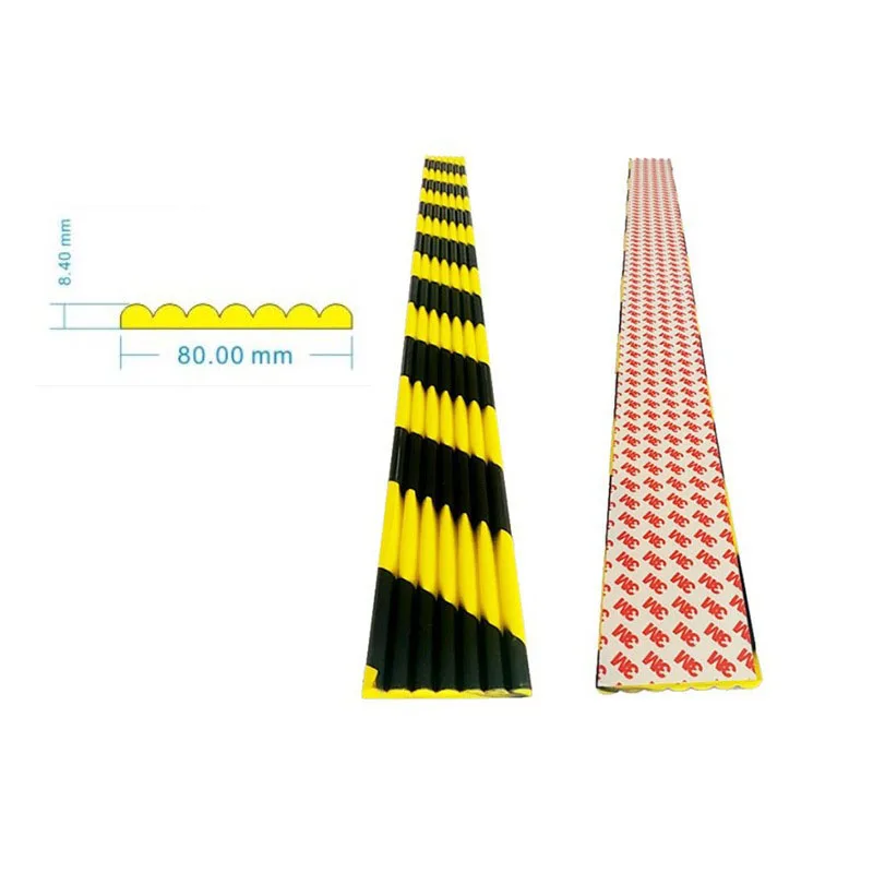 KOOJN PU Foam nero giallo avvertimento poliuretano striscia protettiva autoadesiva parcheggio striscia Anti-collisione angolo domestico