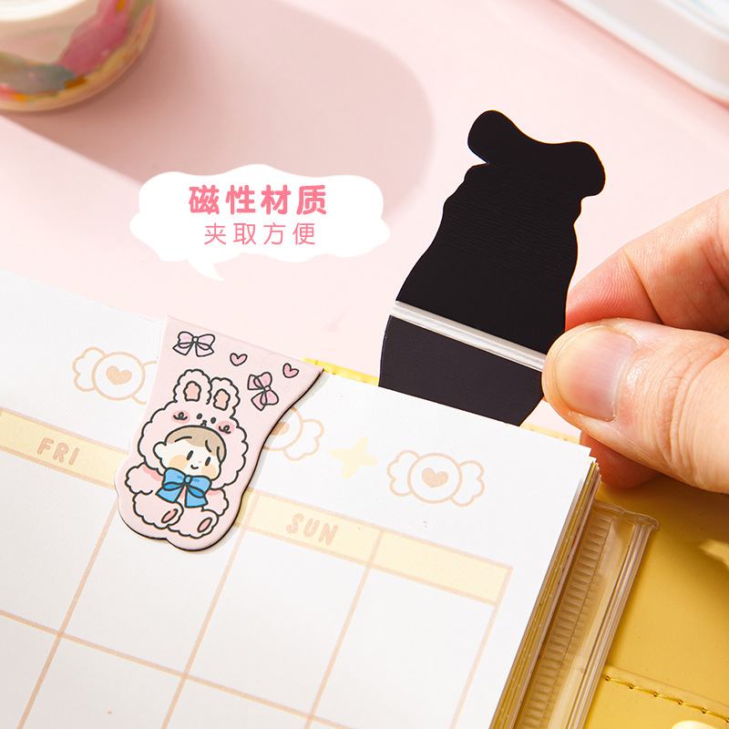 10ชิ้น/แพ็คที่คั่นหนังสือแม่เหล็กรูปสัตว์การ์ตูนน่ารักสำหรับเด็กผู้หญิงที่คั่นหนังสือแบบสร้างสรรค์เครื่องเขียนหน้าธงอุปกรณ์สำนักงานโรงเรียนของขวัญ