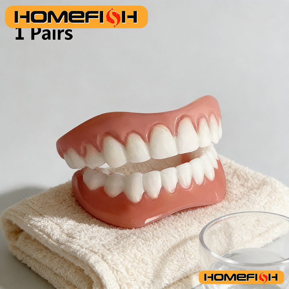 New False Teeth Silicone Upper & Lower Veneers Perfect Laugh Veneers Dentures Paste Fake Teeth Braces Comfortable Teeth