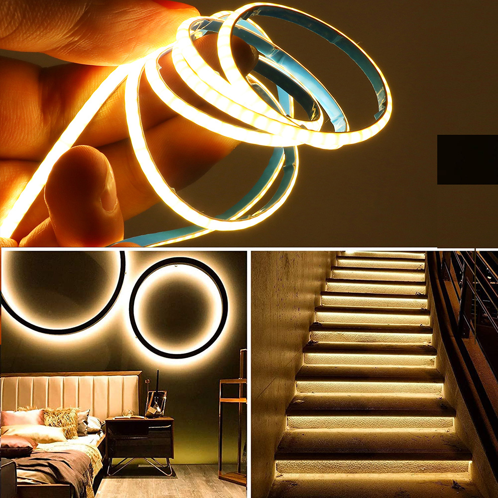 Tira de luces LED COB PCB de 5V y 3mm, luz USB con interruptor atenuador, Control remoto, iluminación lineal de alta densidad 320LED, lámpara de cinta Led Flexible