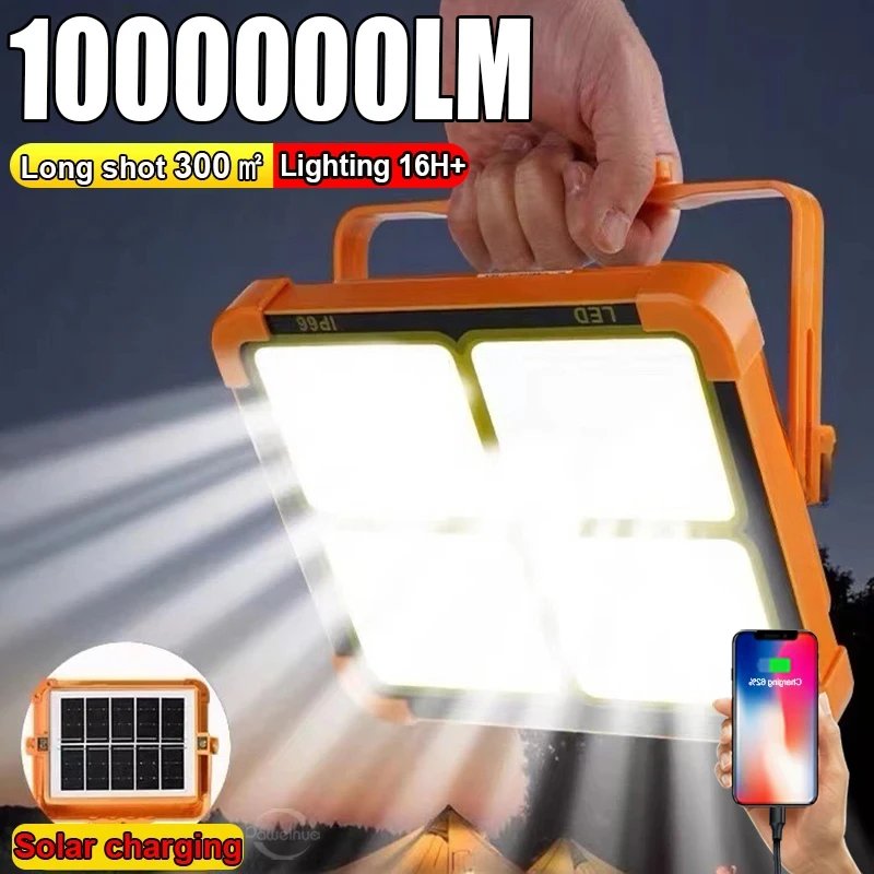 20000 mAh Solar Wiederaufladbare Camping Laterne High Power Bank LED Zelt Licht Leistungsstarke Magnet Taschenlampe Reparatur Notfall Lampe
