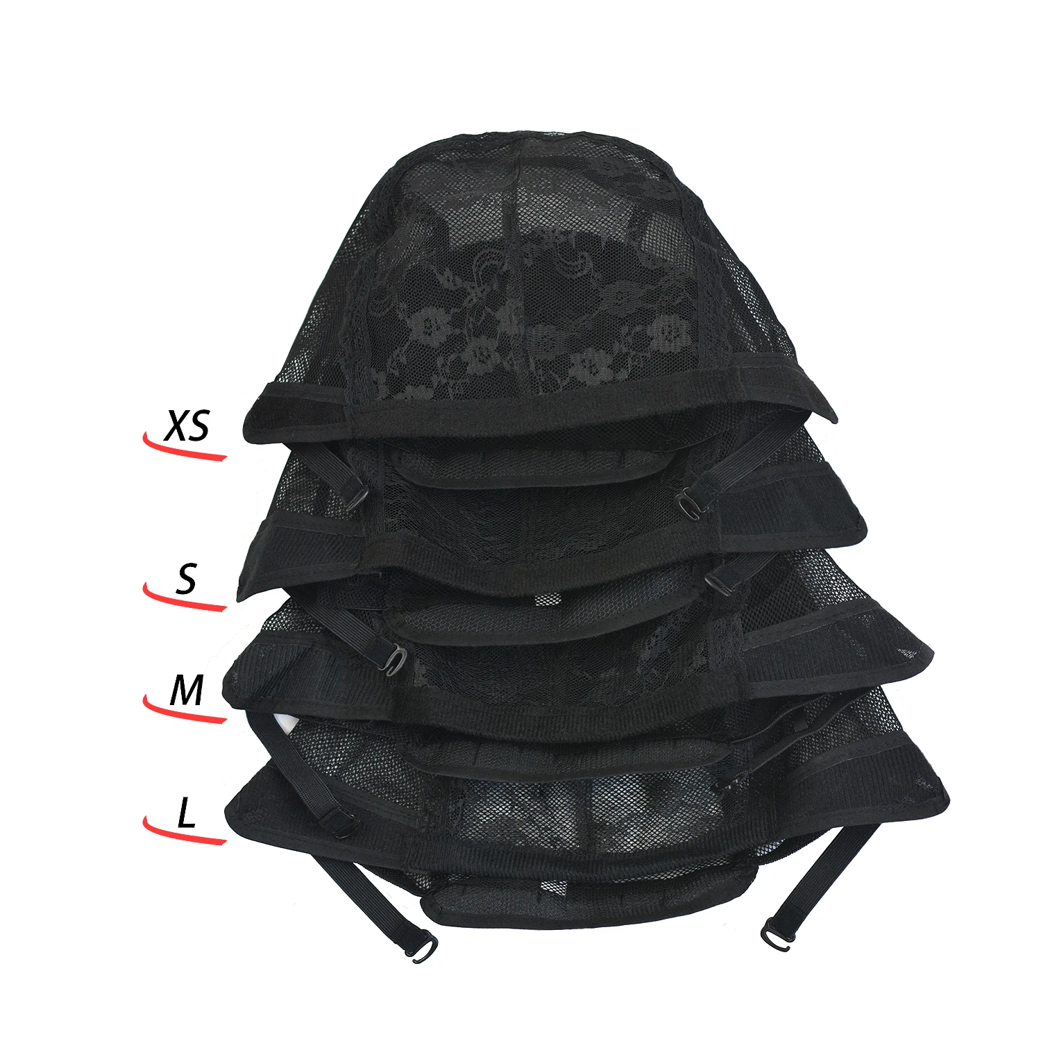 Gorros de peluca de encaje negro para hacer peluca, redes elásticas para peluca para mujer con correas ajustables para sujetar pelucas en el lugar, 1 ud.