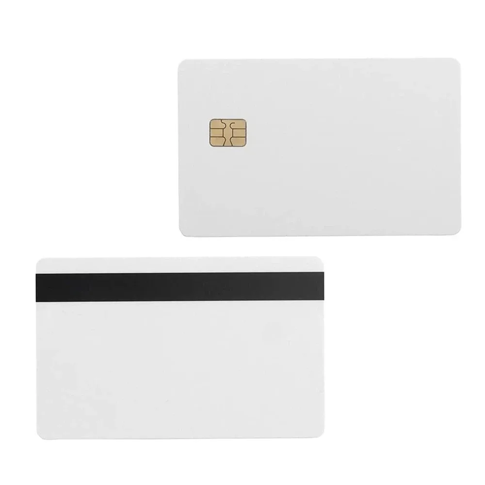 10 pces sle4442 chip contato cartão ic com 5/16 polegada 2 faixas hico listra magnética 2 em 1 em branco pvc ic cartão inteligente inteligente