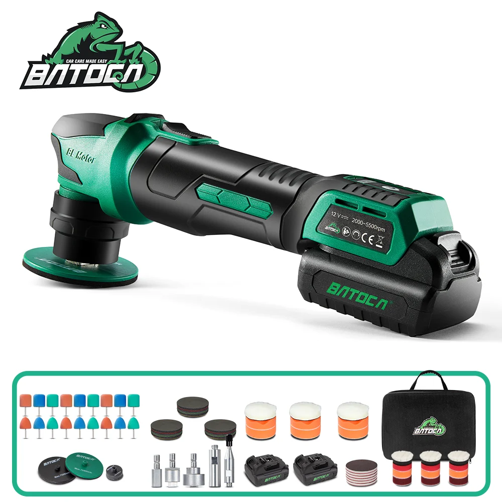 BATOCA S4 máquina pulidora de coche inalámbrica máquina pulidora de coche 3mm/12mm libre orbital aleatorio 2 uds batería de litio de 2,0 Ah