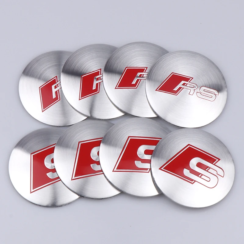 4pcs 56/60/65/68mm Wheel Hub Caps Sticker Car Emblem Badge Decoration for AUDI S RS A3 A4 B8 8P 8V A6 C7 A5 Q5 B7 B6 B9 Q7 A1 A7