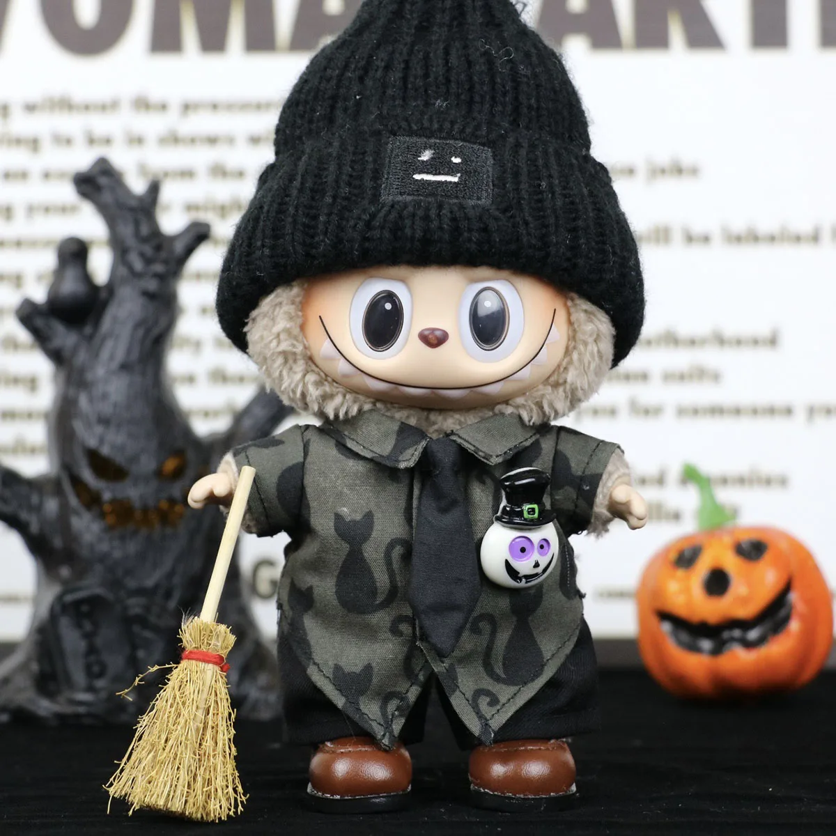 [Bez Lalki] Ubranka dla Pluszaków Halloween Dyniowe Stroje dla Labubu Ręcznie Robione Sukienki Dyniowe Akcesoria dla Lalek